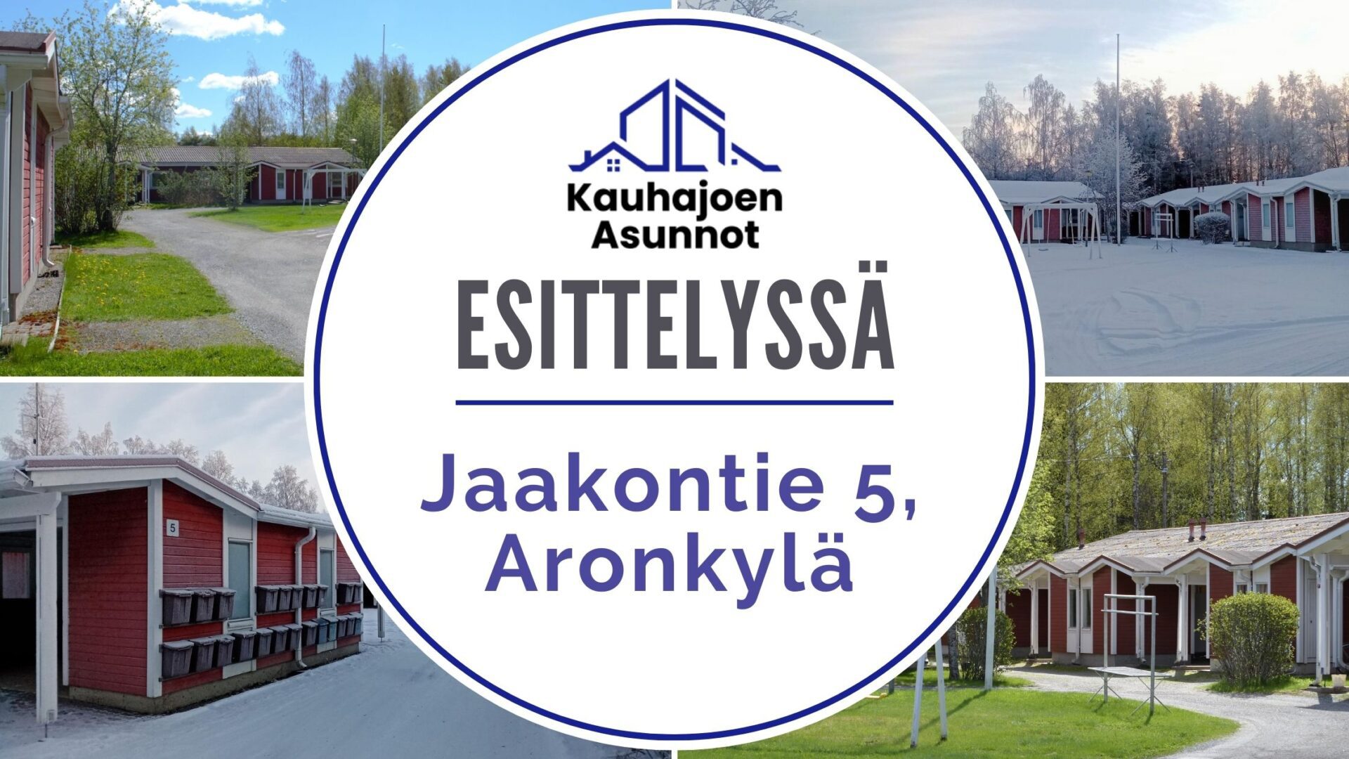 Jaakontie 5 on puuverhoiltu, punavalkoinen rivitalokohde Aronkylässä