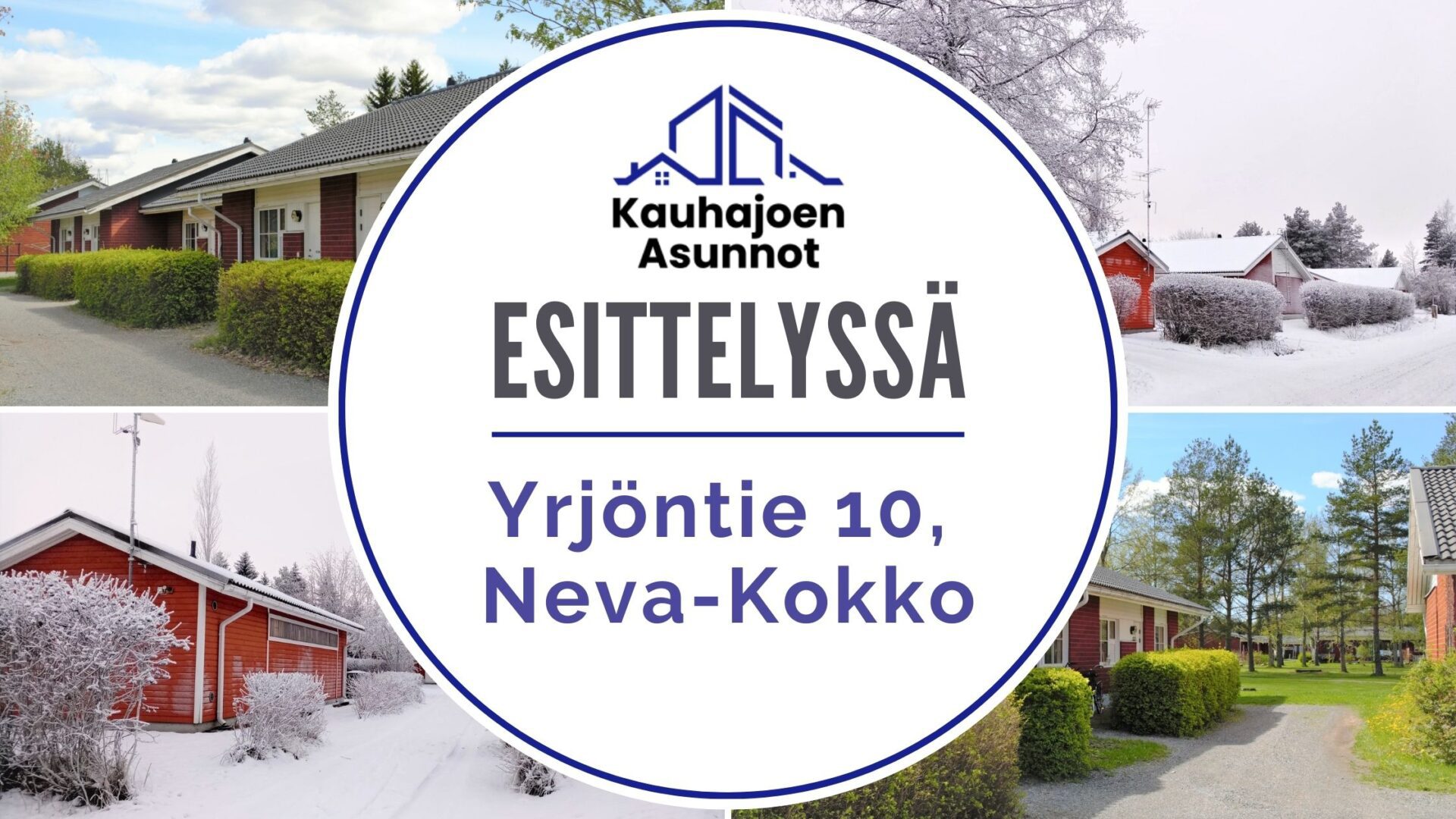 Kauhajoen Asuntojen Neva-Kokon alueen rivitalokohde Yrjöntie 10 tarjoaa viihtyisää asumista kesät talvet.